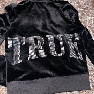 True religion embellished velour hoodie no tags worn once size XS